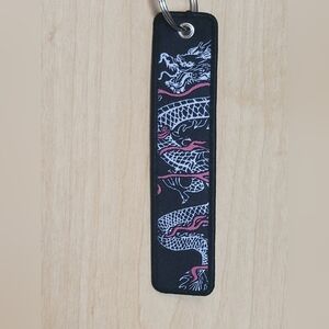 💀NEW 💀 Black Dragon Embroidered Keychain